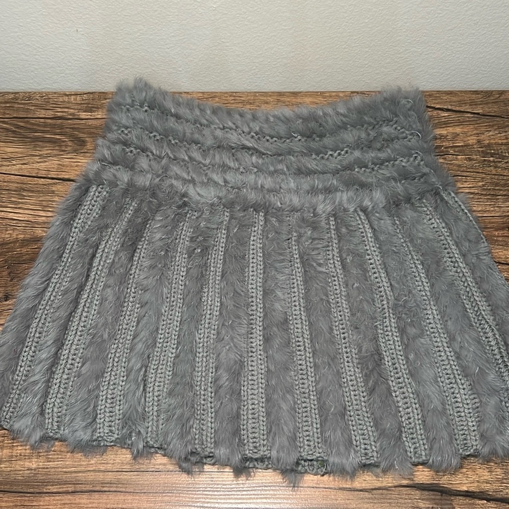 Jocelyn Gray Fur Knit Skirt